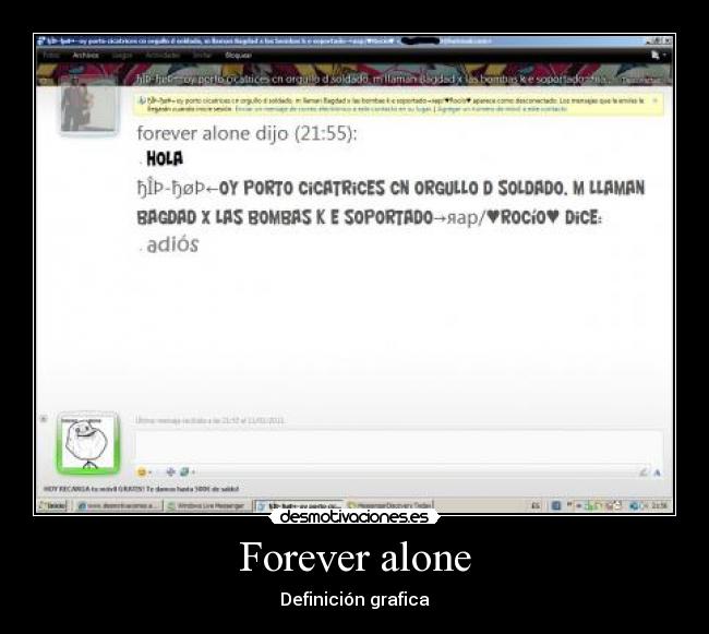 Forever alone - Definición grafica