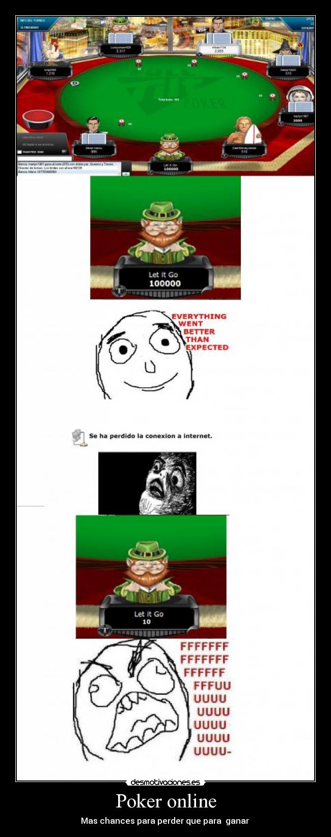Poker online - Mas chances para perder que para  ganar 