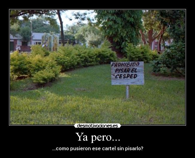 Ya pero... - ...como pusieron ese cartel sin pisarlo?