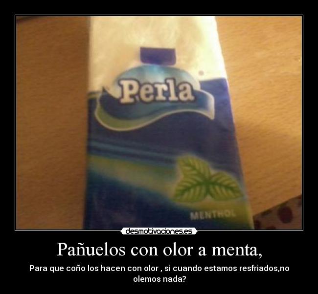 Pañuelos con olor a menta, -
