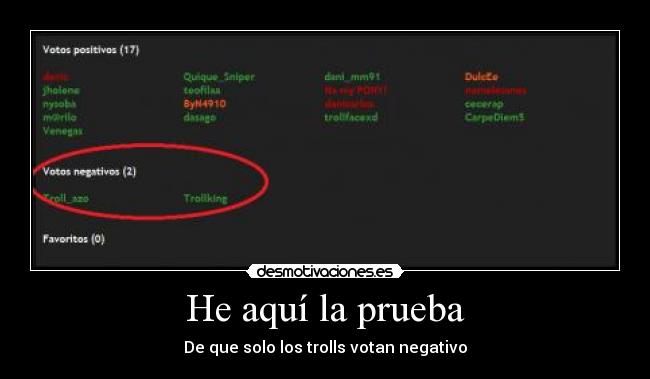 He aquí la prueba -