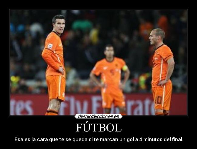 FÚTBOL - Esa es la cara que te se queda si te marcan un gol a 4 minutos del final.