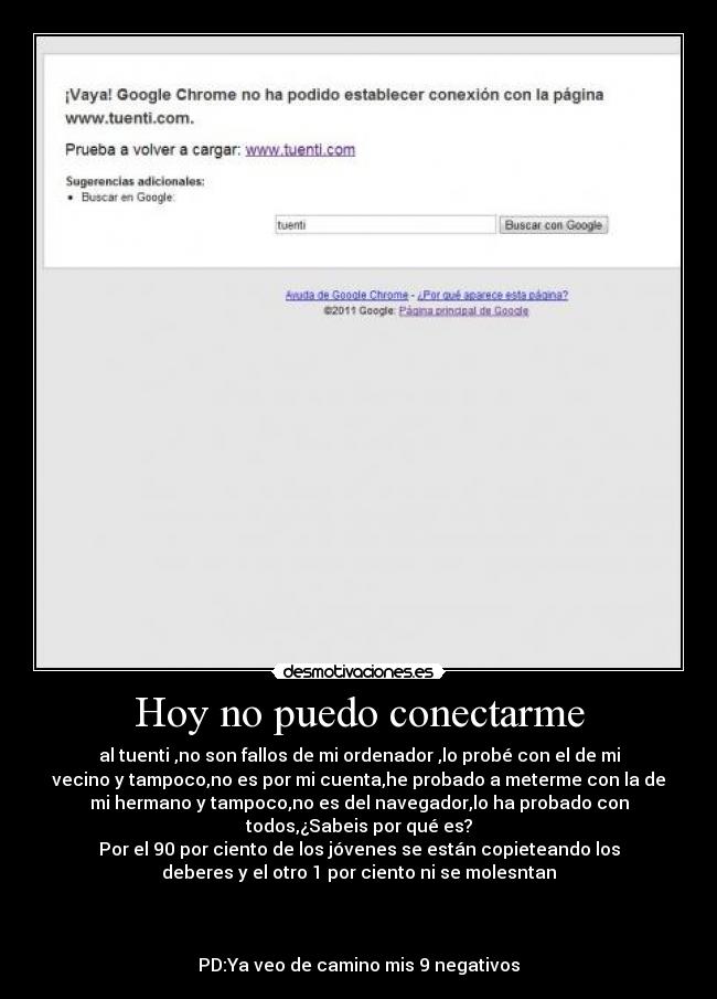 Hoy no puedo conectarme -