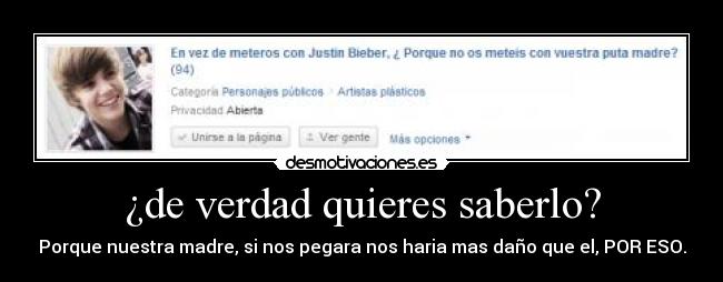 ¿de verdad quieres saberlo? - Porque nuestra madre, si nos pegara nos haria mas daño que el, POR ESO.