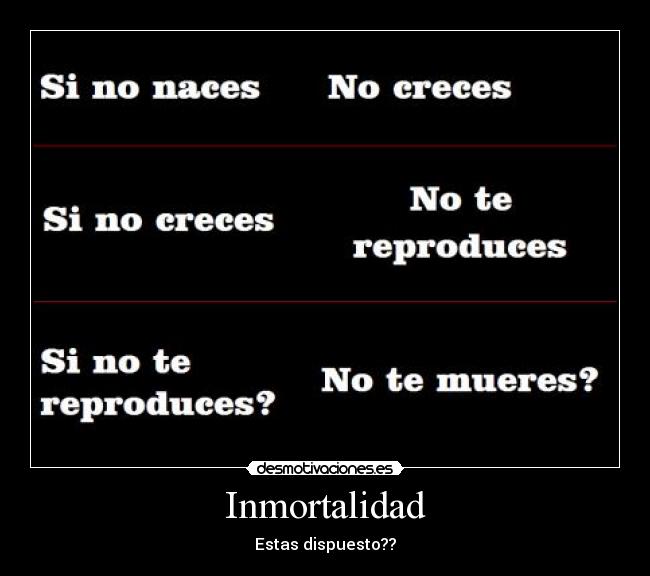 Inmortalidad - Estas dispuesto??