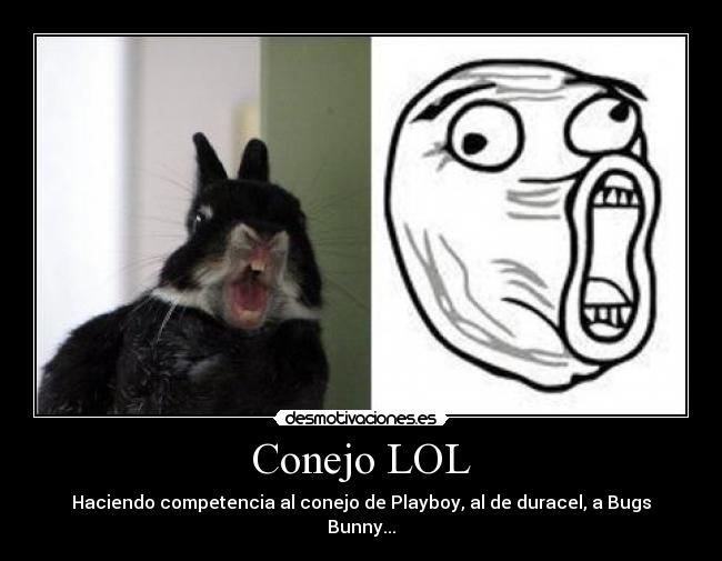 carteles conejo lol playboy duracel bugs bunny desmotivaciones