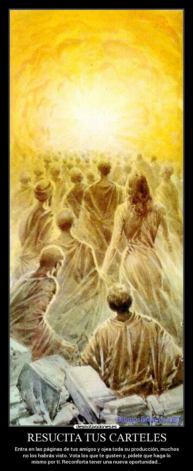 RESUCITA TUS CARTELES - Entra en las páginas de tus amigos y ojea toda su producción, muchos
no los habrás visto. Vota los que te gusten y, pídele que haga lo
mismo por tí. Reconforta tener una nueva oportunidad...