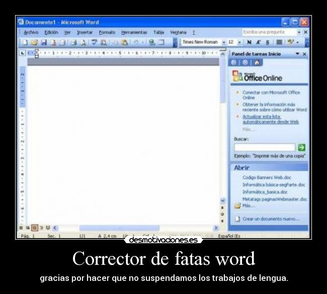 Corrector de fatas word - gracias por hacer que no suspendamos los trabajos de lengua.