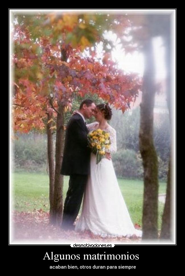 Algunos matrimonios - acaban bien, otros duran para siempre