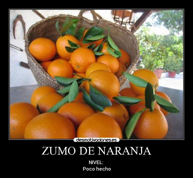 ZUMO DE NARANJA - NIVEL:
Poco hecho