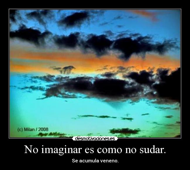 No imaginar es como no sudar. - 