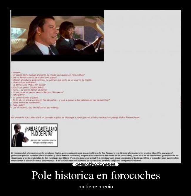 Pole historica en forocoches - no tiene precio