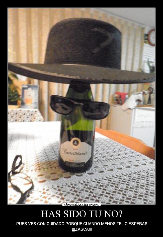 HAS SIDO TU NO? - ...PUES VES CON CUIDADO PORQUE CUANDO MENOS TE LO ESPERAS...
¡¡¡ZASCA!!!