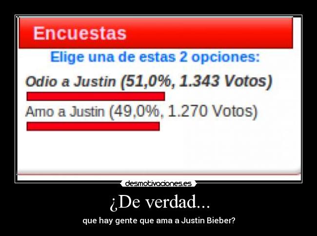 ¿De verdad... - que hay gente que ama a Justin Bieber?