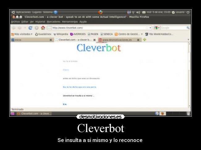 Cleverbot - Se insulta a si mismo y lo reconoce