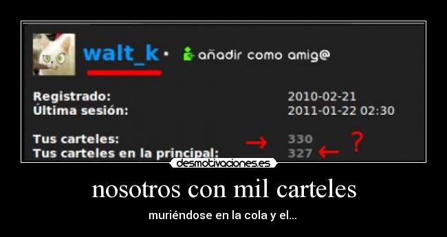 nosotros con mil carteles -