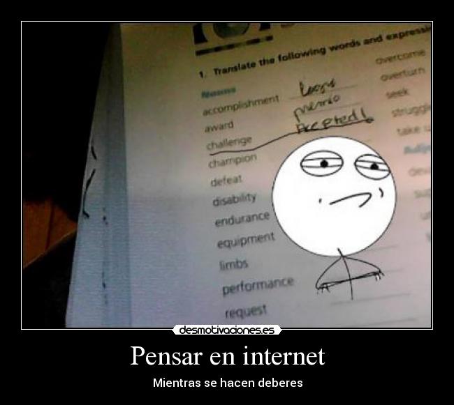 carteles internet challenge accepted desmotivaciones