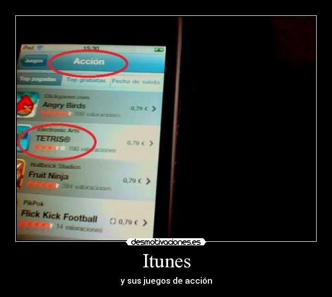Itunes - y sus juegos de acción
