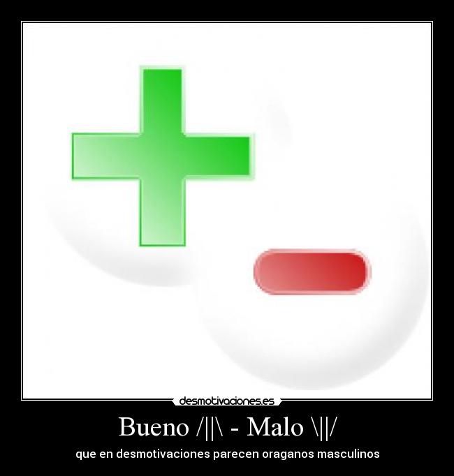 Bueno /||\ - Malo \||/ -