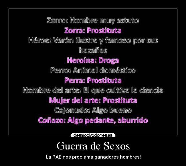 Guerra de Sexos - La RAE nos proclama ganadores hombres!