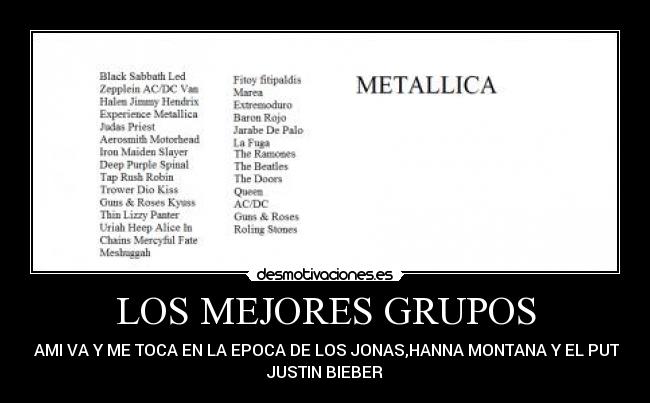 LOS MEJORES GRUPOS -