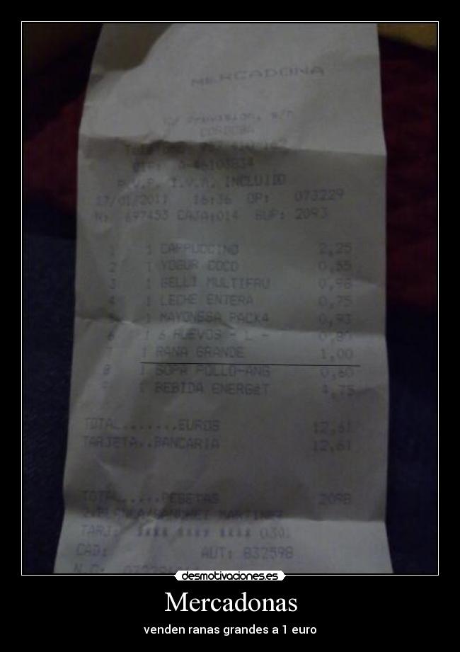 Mercadonas - venden ranas grandes a 1 euro