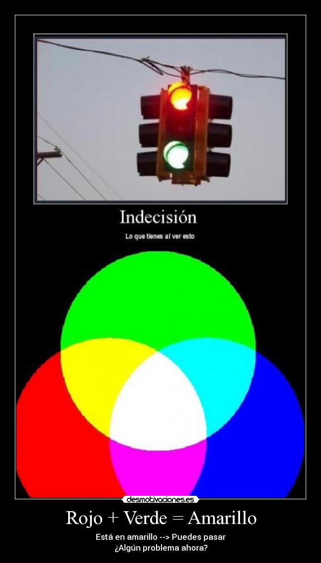 Rojo + Verde = Amarillo -