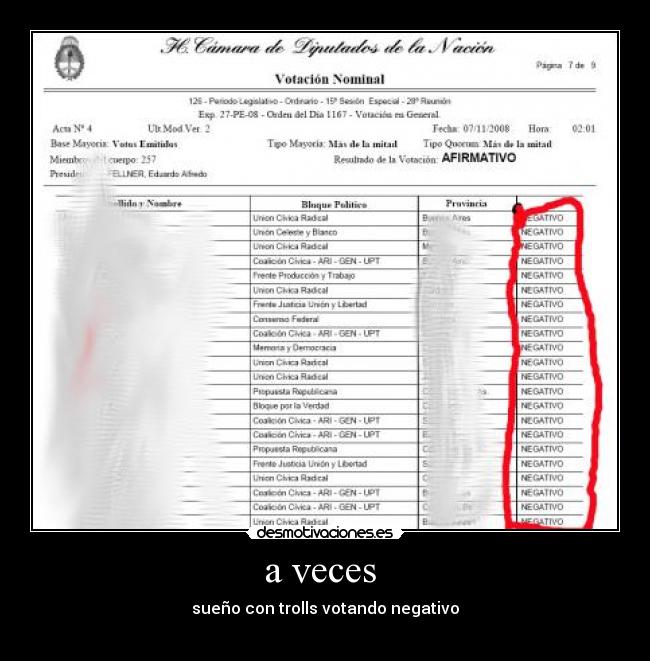a veces - sueño con trolls votando negativo