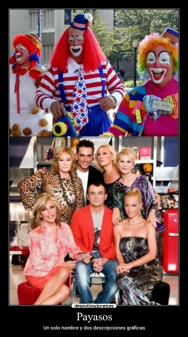 Payasos - Un solo nombre y dos descripciones gráficas