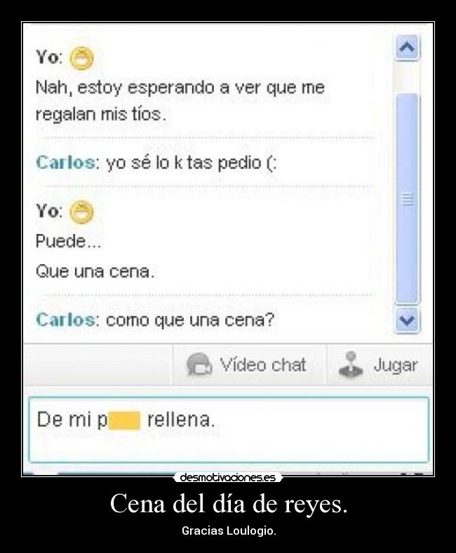 Cena del día de reyes. -