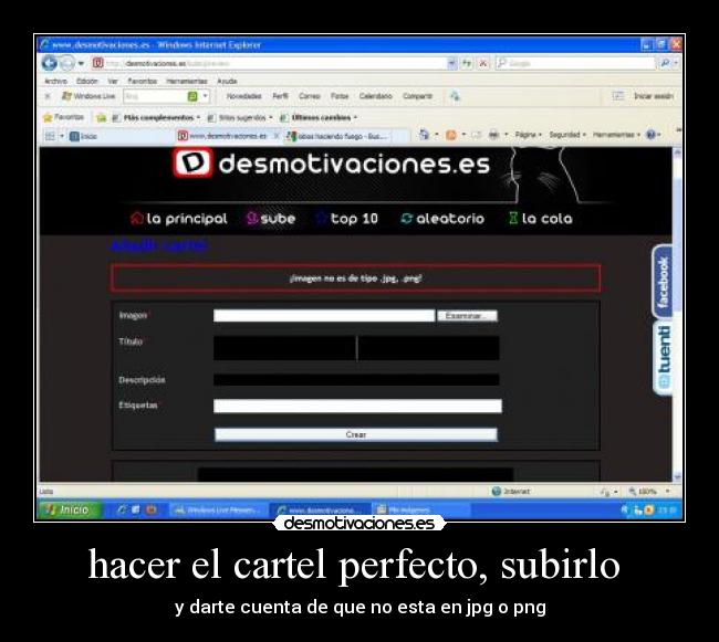 hacer el cartel perfecto, subirlo  - 