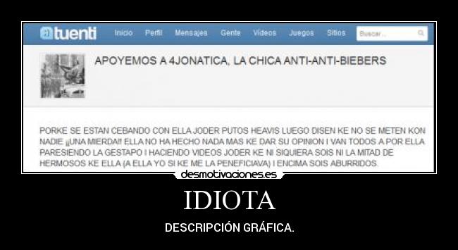 IDIOTA - DESCRIPCIÓN GRÁFICA.