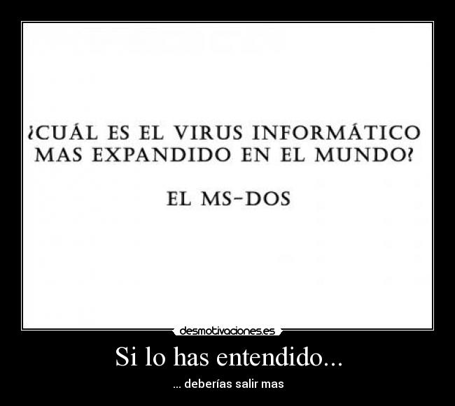 Si lo has entendido... - ... deberías salir mas