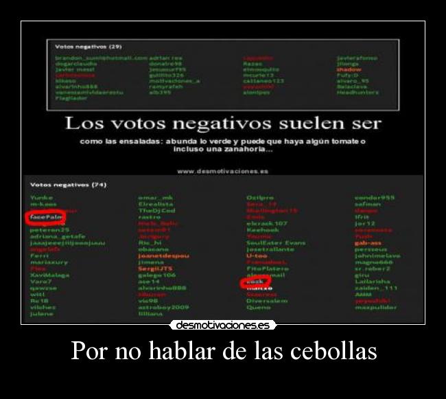 Por no hablar de las cebollas -