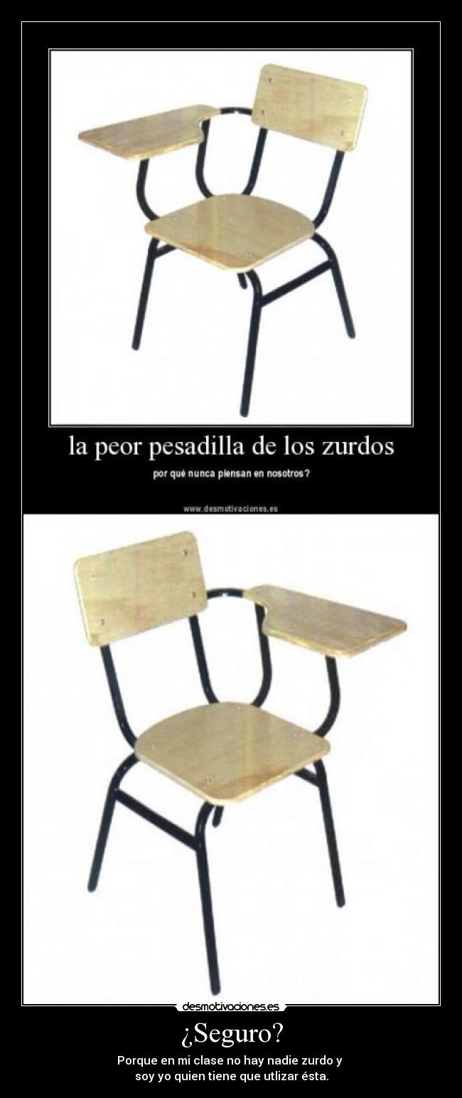 ¿Seguro? - Porque en mi clase no hay nadie zurdo y 
soy yo quien tiene que utlizar ésta.