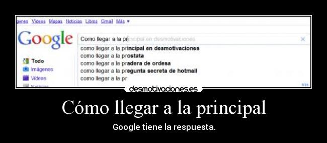 Cómo llegar a la principal -