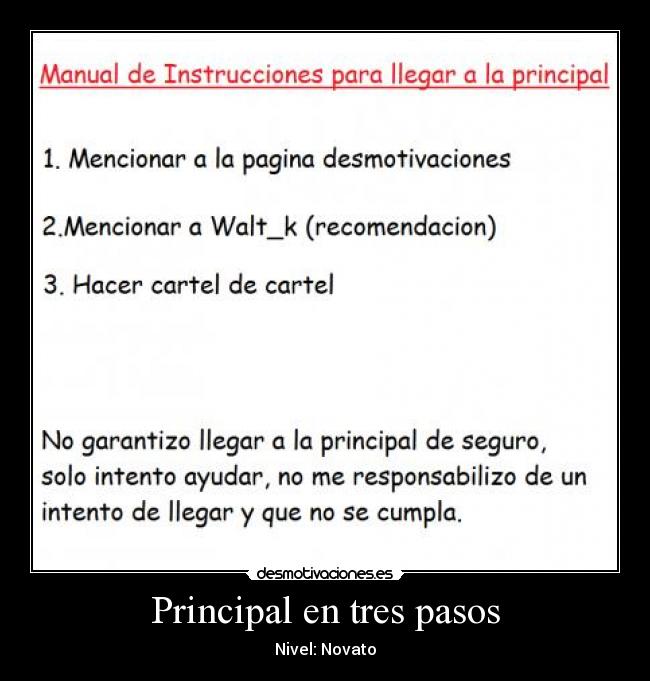 Principal en tres pasos - Nivel: Novato