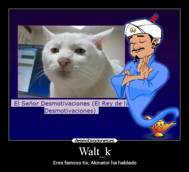 Walt_k - Eres famoso tio, Akinator ha hablado