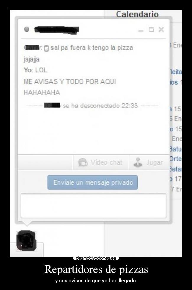 carteles repartidores pizzas desmotivaciones