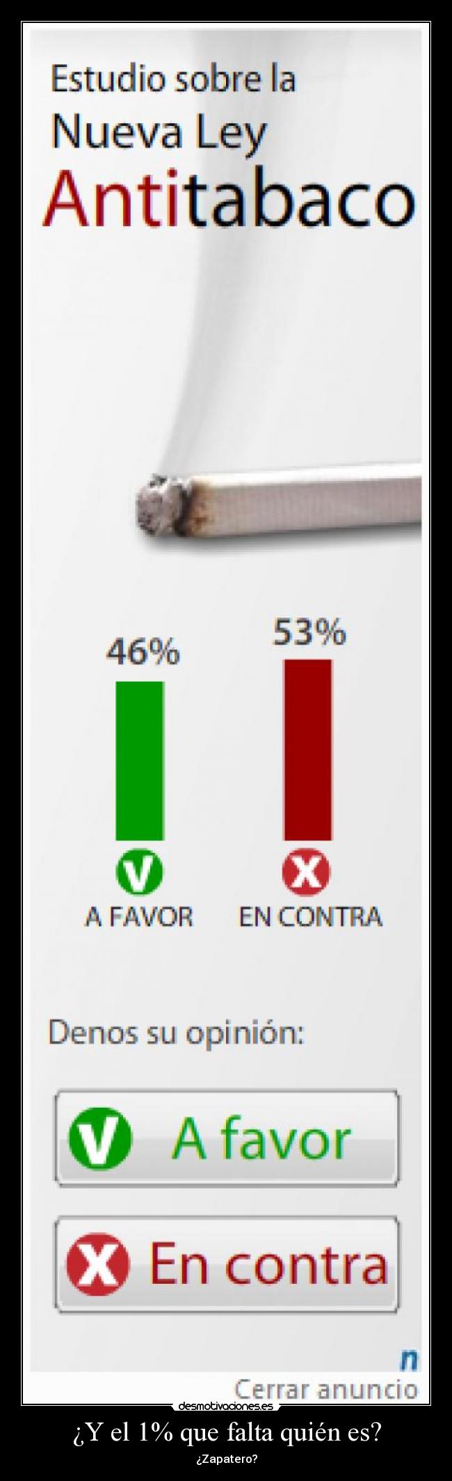 ¿Y el 1% que falta quién es? - ¿Zapatero?