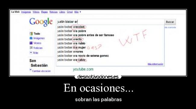 carteles justin bieber gay mujer calvo google resultados desmotivaciones