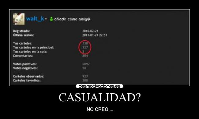CASUALIDAD? - NO CREO....