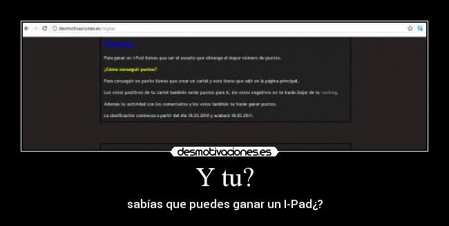 Y tu? - sabías que puedes ganar un I-Pad¿?