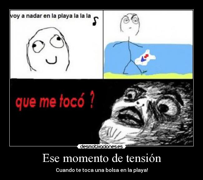 Ese momento de tensión - Cuando te toca una bolsa en la playa!