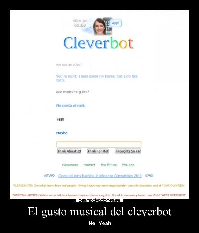 El gusto musical del cleverbot -
