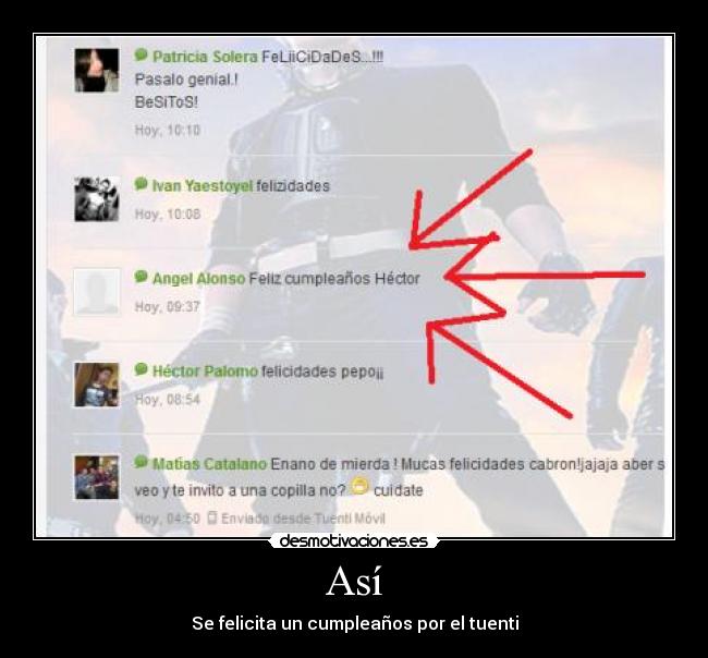 Así - Se felicita un cumpleaños por el tuenti