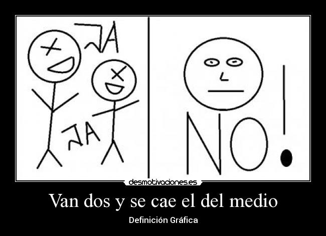 Van dos y se cae el del medio - Definición Gráfica