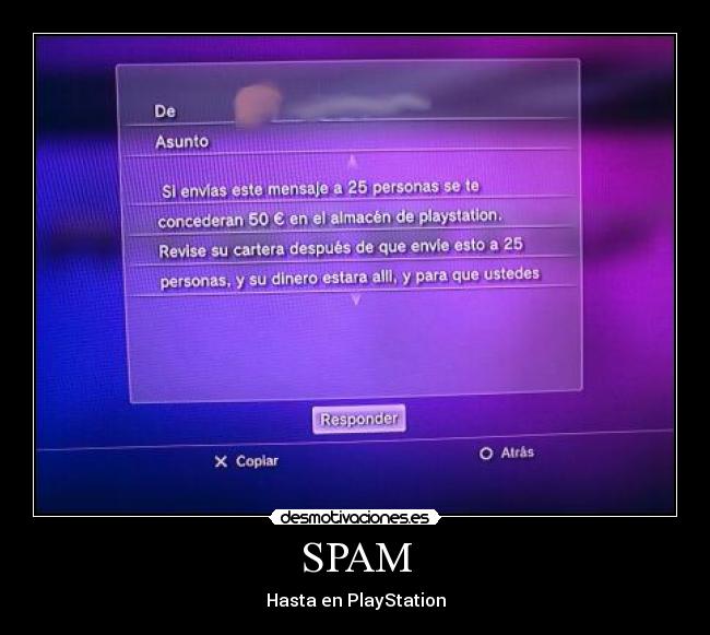 carteles spam playstation desmotivaciones