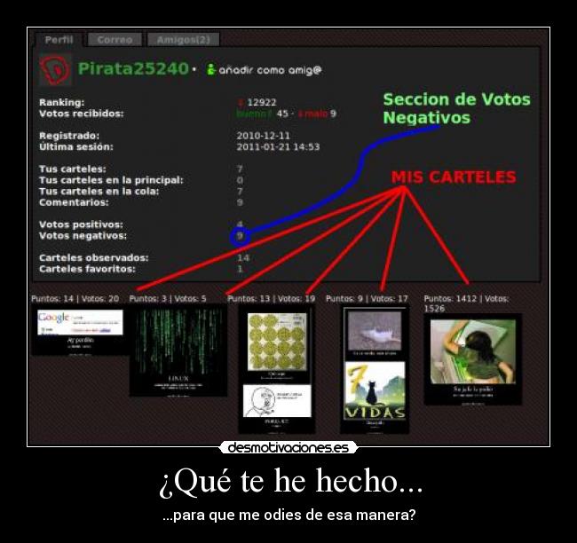 ¿Qué te he hecho... - ...para que me odies de esa manera?