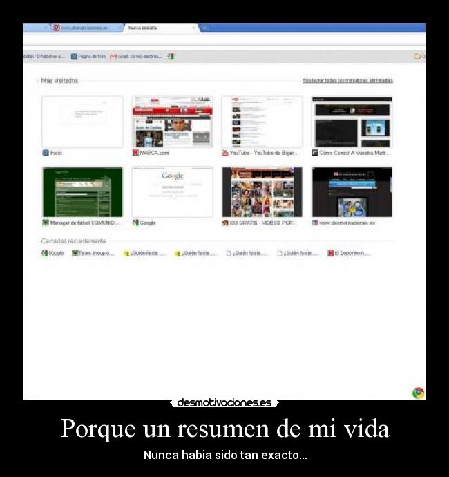 Porque un resumen de mi vida -